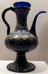 Ewer from Venice, c. 1500, glass with gilding and enamel, LACMA
