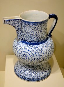 Ewer, Golden Horn ware, Turkey, probably Iznik, Ottoman period, c. 1530-1540, earthenware with underglaze painting in cobalt blue - Cincinnati Art Museum - DSC04087