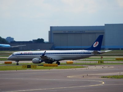 EW-400PO Belavia Embraer 195 taxiing at Schiphol (AMS - EHAM), The Netherlands, 24may2014, pic-3