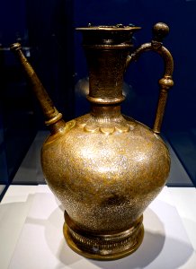 Ewer, Mosul, Iraq, June-July 1232 AD, Ramadan AH 629, brass with silver inlay - Freer Gallery of Art - DSC04607