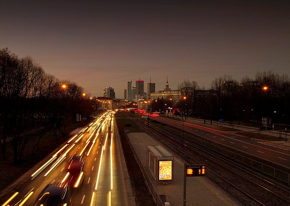 Traffic night sunset