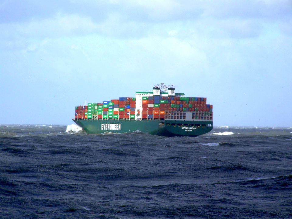Ever Urban p9, leaving Port of Rotterdam, Holland 21-Jan-2007