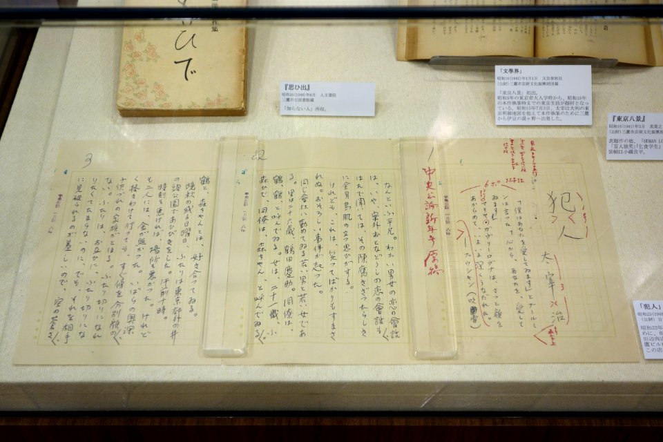 Exhibit in Dazai Osamu Literary Salon - Mitaka, Tokyo - DSC09486