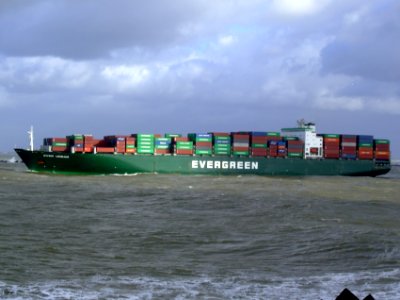 Ever Urban p3, leaving Port of Rotterdam, Holland 21-Jan-2007