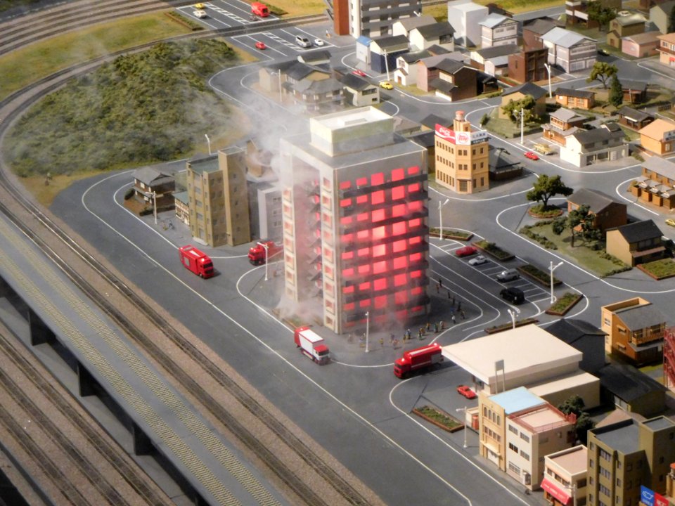 Exibitions of fire engines at The Diorama Kyoto Japan 01