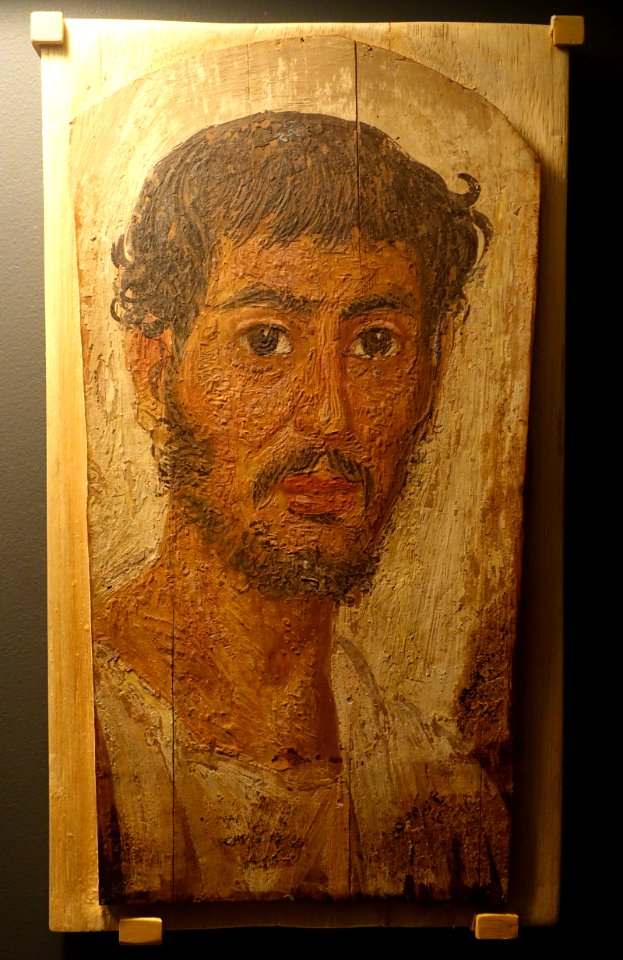 Fayum mummy portrait, Fayum agricultural region, 50-200 AD - National Museum of Natural History, United States - DSC00553