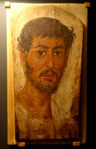 Fayum mummy portrait, Fayum agricultural region, 50-200 AD - National Museum of Natural History, United States - DSC00553