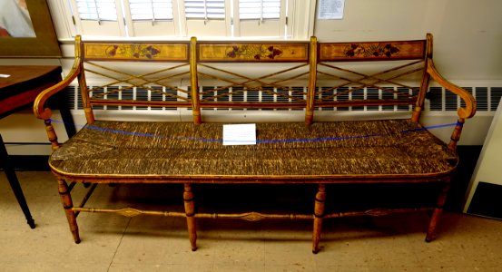 Fancy Sheraton Settee, 1815-1820 - Dedham Historical Society - Dedham Massachusetts - DSC04144