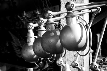 Flea market shining spotlight