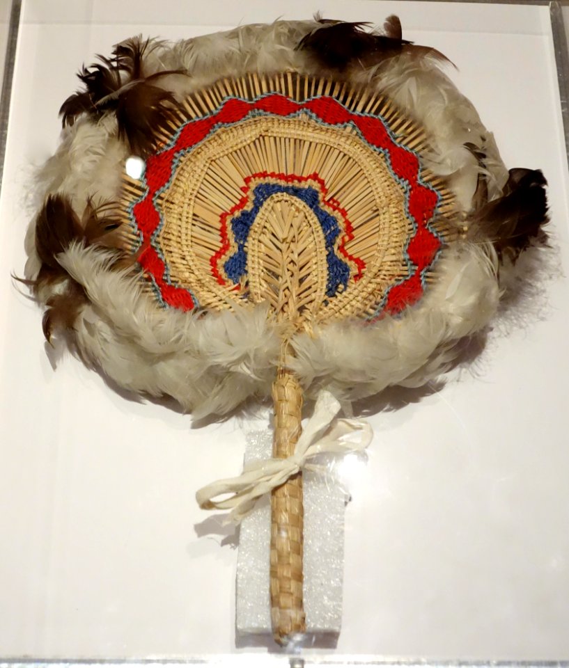 Fan with feathers, unidentified - Oakland Museum of California - DSC05240