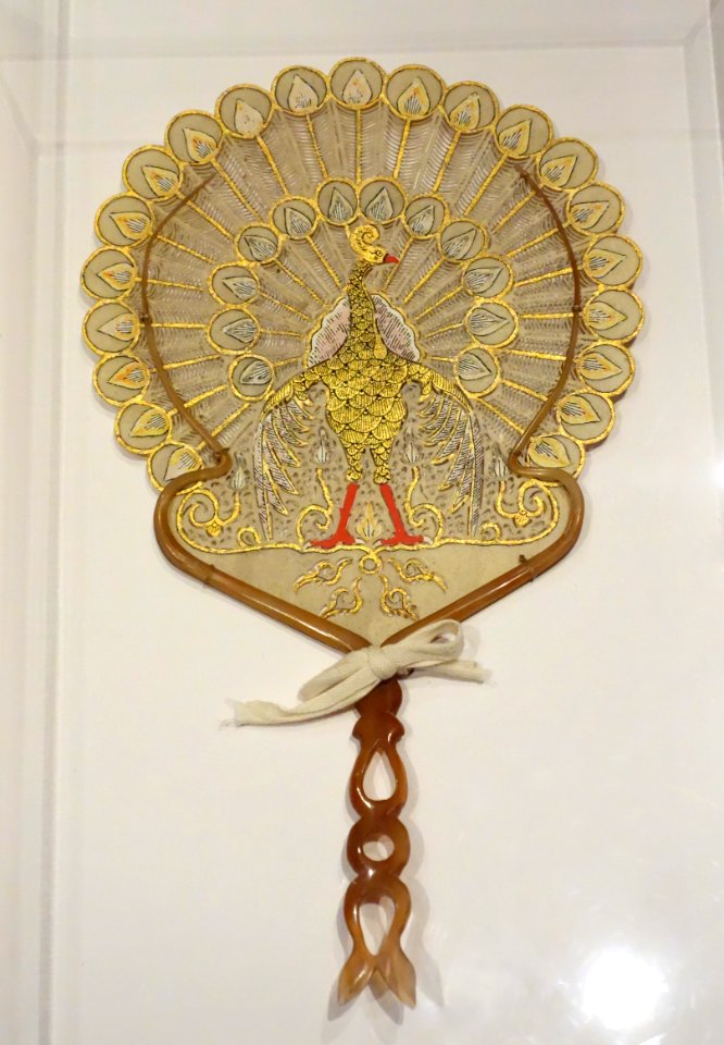 Fan with peacock, unidentified - Oakland Museum of California - DSC05239