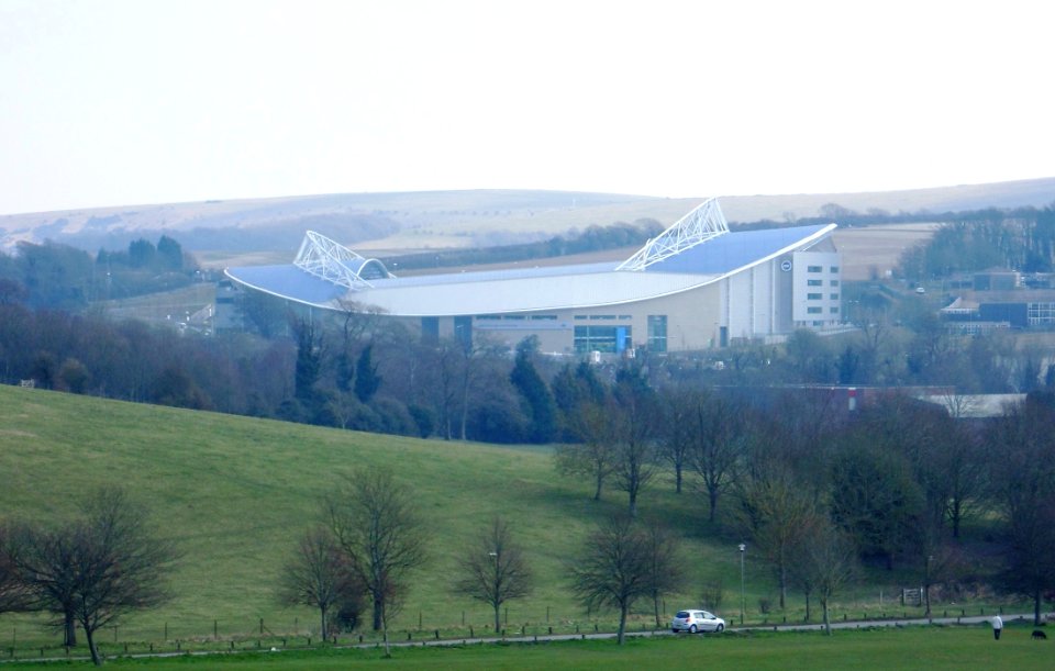 Falmer Stadium seen from Stanmer Park (April 2013)