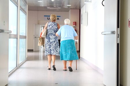 Elderly corridor doctor photo