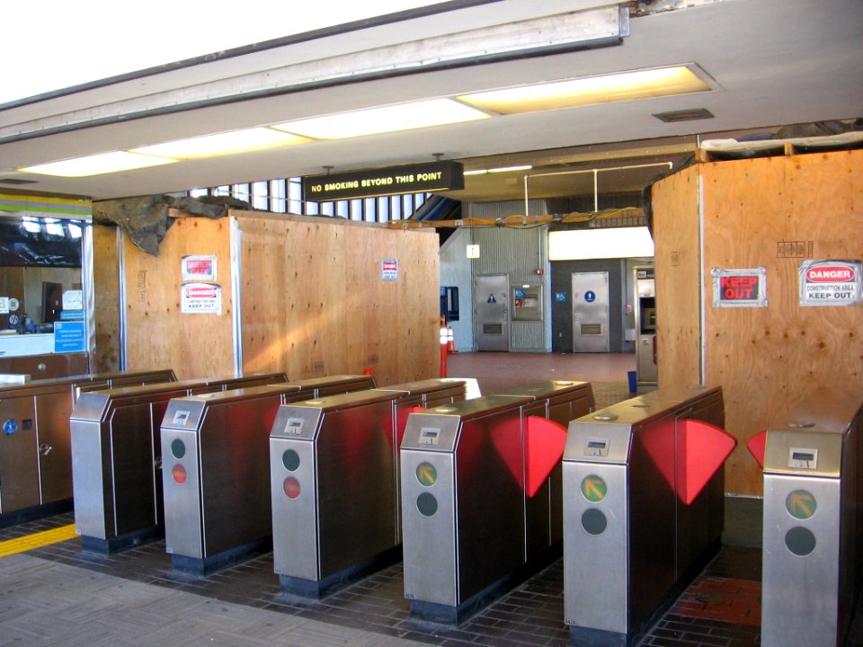 Faregates at El Cerrito del Norte station, October 2012