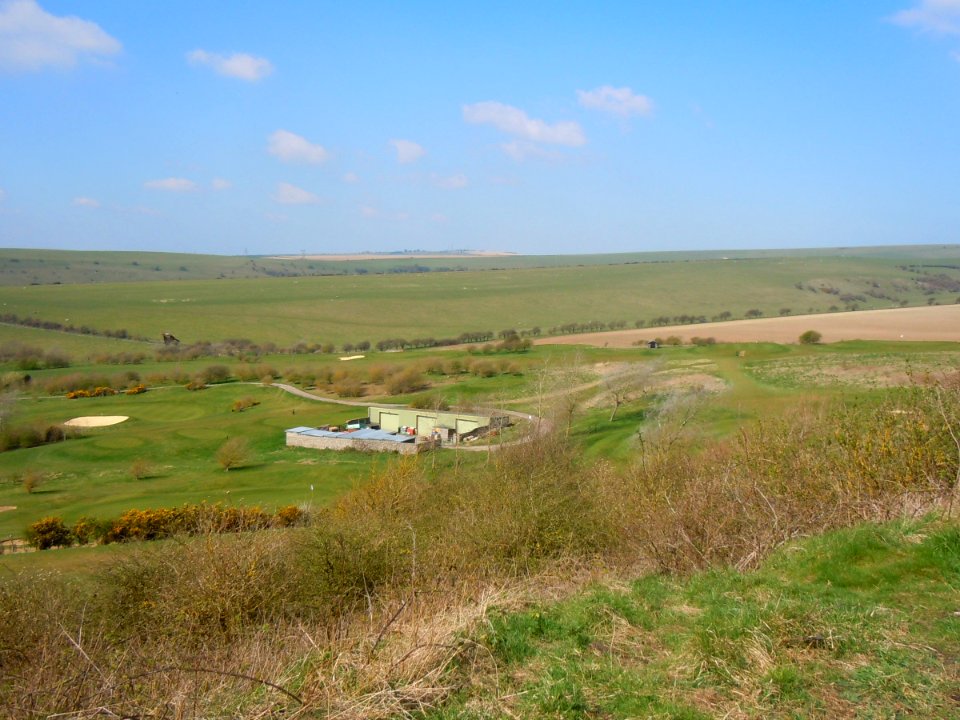 Farm Buildings seen from Slopes of Round Hill, above Hangleton (April 2015) (2)