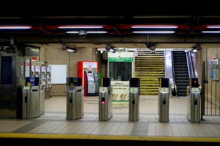 Faregates at Kendall MIT station, December 2019