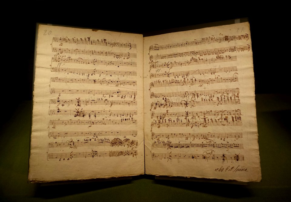 Fantasie in G Major for piano four hands, D. 1, by Franz Schubert, probably 1810 - Morgan Library & Museum - New York City - DSC06565