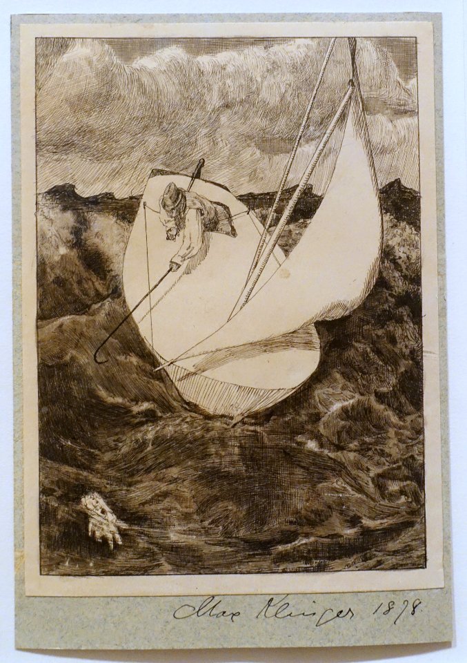 Fantasies about a found glove, dedicated to the lady who lost it, 4 of 10, by Max Klinger, 1878, India ink and wash - Museum Berggruen - DSC03838