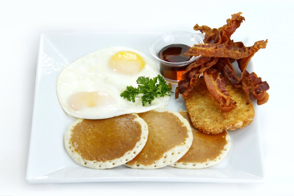 Sunny side up bacon breakfast