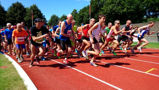 Street running athletes running