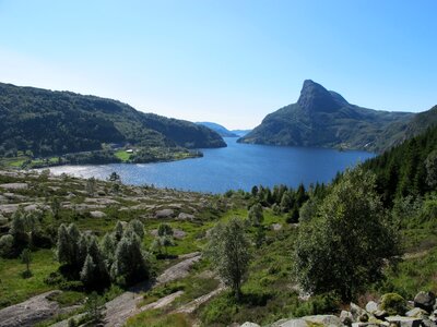 Dalsfjorden mountain fjord photo