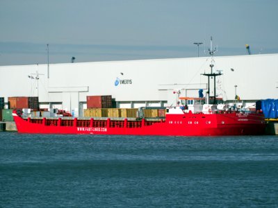 Fast Julia IMO 8404446 Callsign ONFO, in the Amerikadok, Port of Antwerp