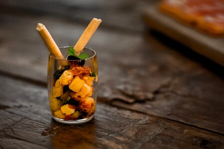 Food tapas aperitif bread sticks