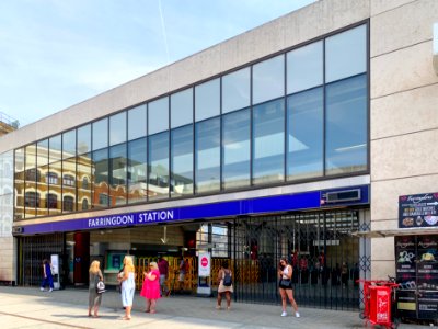 Farringdon station Crossrail entrance 2020