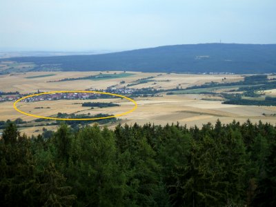 Fauerbach Riedgraben vom Hausberg gesehen