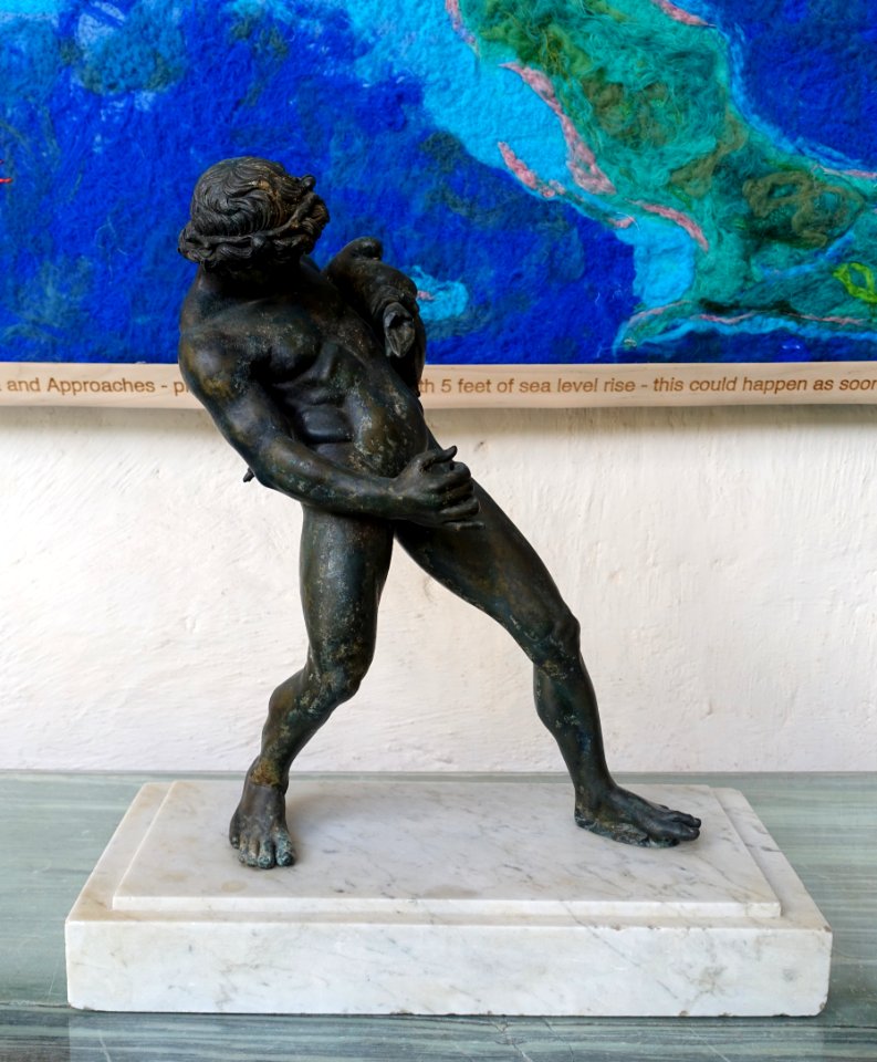 Faun with Wine Sack, by Fond. G. Sommer Napoli after the antique original, late 1800s, bronze - Vizcaya Museum and Gardens - Miami, Florida - DSC08462
