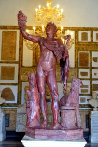 Faun, S 657, Roman, Tivoli, Hadrian's Villa, 2nd century AD, rosso antico marble, after a late Hellenistic work - Musei Capitolini - Rome, Italy - DSC06056