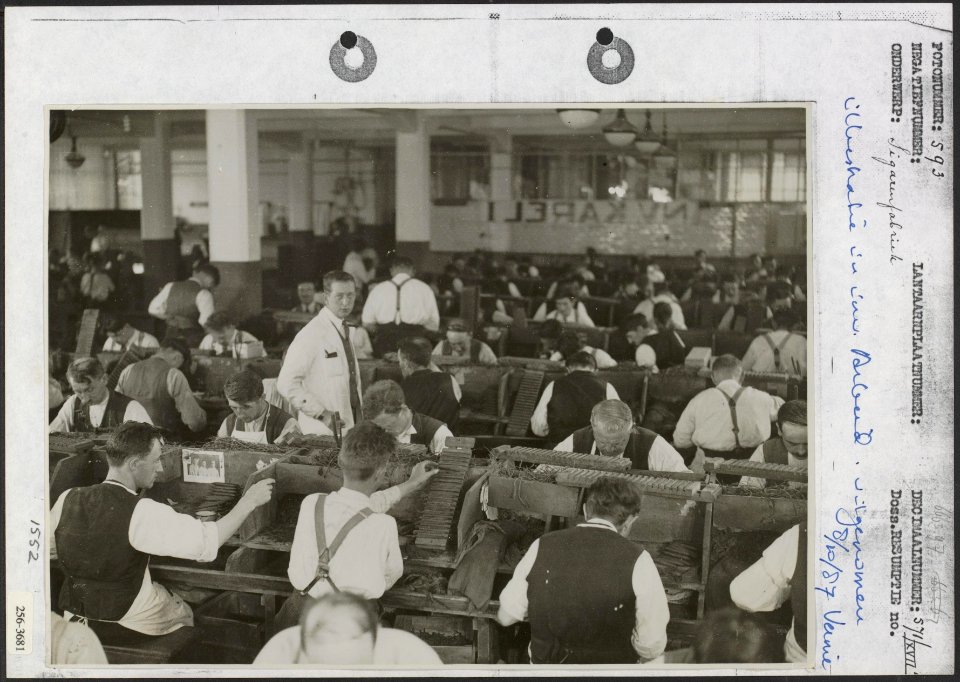 Fabricage van sigaren bij de Karel I Sigarenfabrieken te Eindhoven, Bestanddeelnr 256-3681
