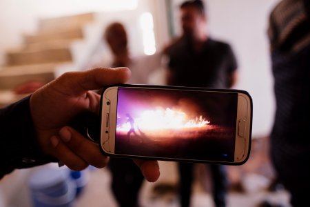 Ezidis showing the fires that ravaged Sinjar region in 2019 in summer 36
