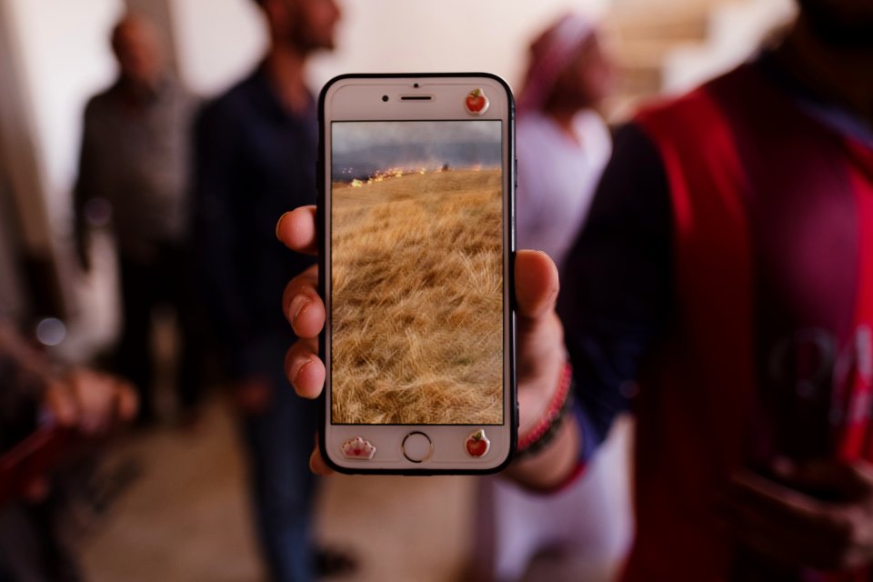 Ezidis showing the fires that ravaged Sinjar region in 2019 in summer 31