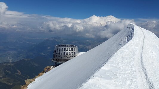 Hut modern high mountains