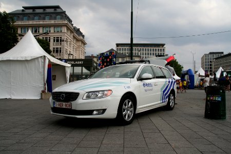 Fête nationale belge à Bruxelles le 21 juillet 2016 - Véhicule de la police belge 30