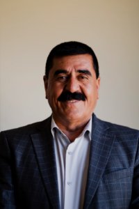 Ezidi Mayor Fahad Hamid of Shingal in summer of 2019 in his office, discussing the fires plaguing the district 11