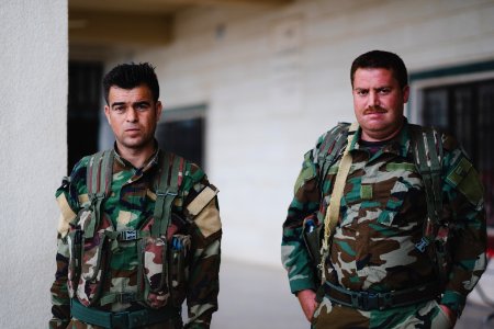 Ezidi Peshmerga soldiers at their base in the Sinjar Mountains, under the command of Qasim Shesho 07