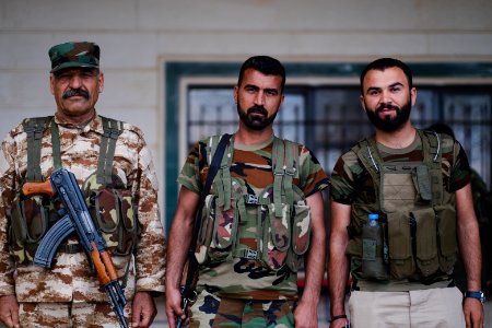 Ezidi Peshmerga soldiers at their base in the Sinjar Mountains, under the command of Qasim Shesho 02