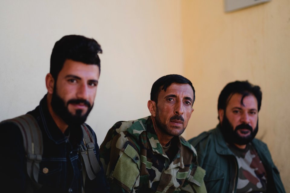 Ezidi Peshmerga soldiers at their base in the Sinjar Mountains, under the command of Qasim Shesho 24