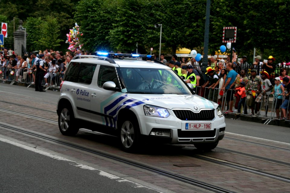 Fête nationale belge à Bruxelles le 21 juillet 2016 - Véhicule de la police belge 12 - Skoda