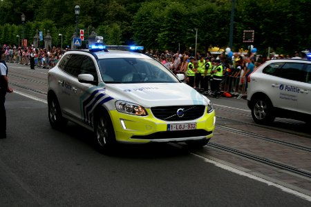 Fête nationale belge à Bruxelles le 21 juillet 2016 - Véhicule de la police belge 21