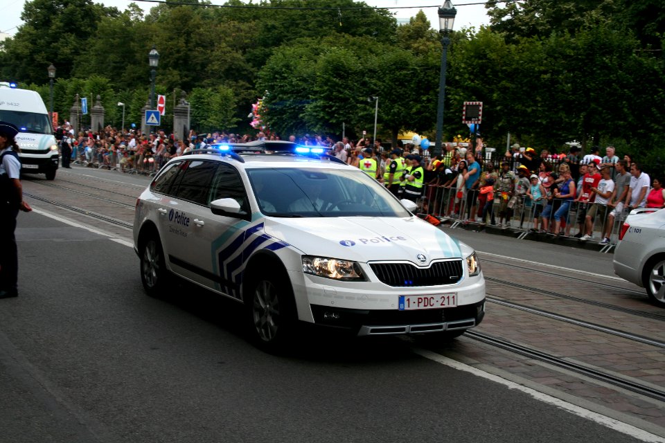 Fête nationale belge à Bruxelles le 21 juillet 2016 - Véhicule de la police belge 14