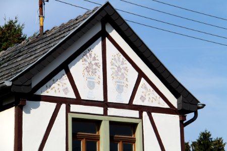 Fachwerkhaus, Gelsdorf, Bonner Strasse 27, Detailansicht Malerei
