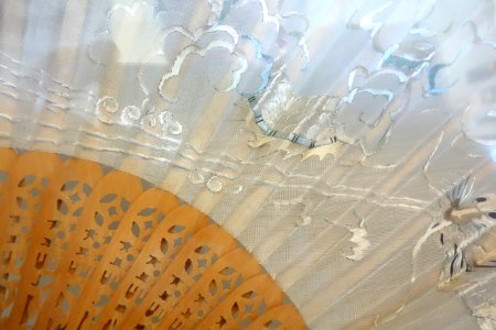 Fan from the wreck of The Frolic, 1850, China, view 2 - Point Cabrillo Light Museum - California - DSC01959