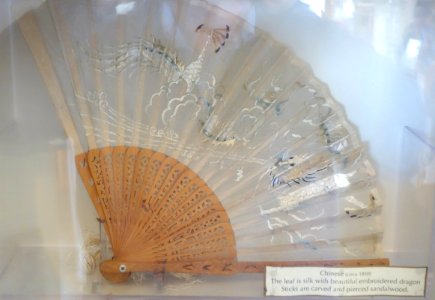 Fan from the wreck of The Frolic, 1850, China, view 1 - Point Cabrillo Light Museum - California - DSC01957