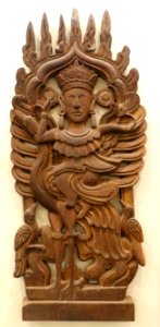 Fairy on a phoenix, Hai Ba Trung Temple, Vinh Phuc province, 17th century AD, wood - Vietnam National Museum of Fine Arts - Hanoi, Vietnam - DSC05000