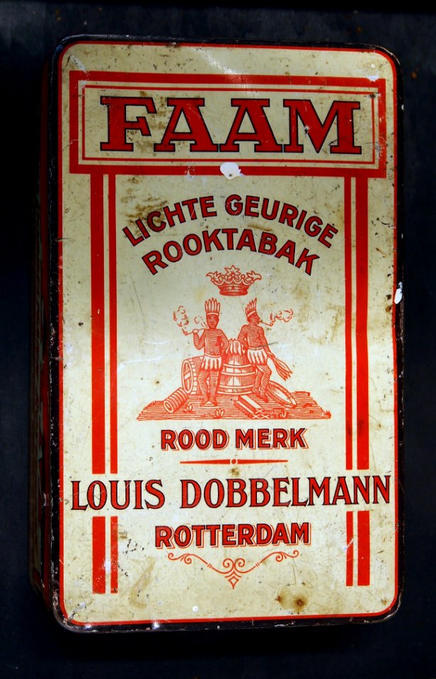 Faam rooktabak blik, Louis Dobeelmann, Rotterdam