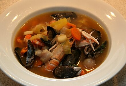 Seafood soup seafood mussels