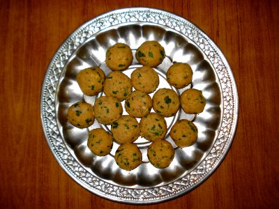 Falafel before frying